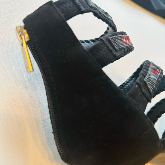 JESSICA SIMPSON Sandals Stiletto Boho Suede Straps Multi Beads NEW Sz 39 9 - Picture 6 of 8